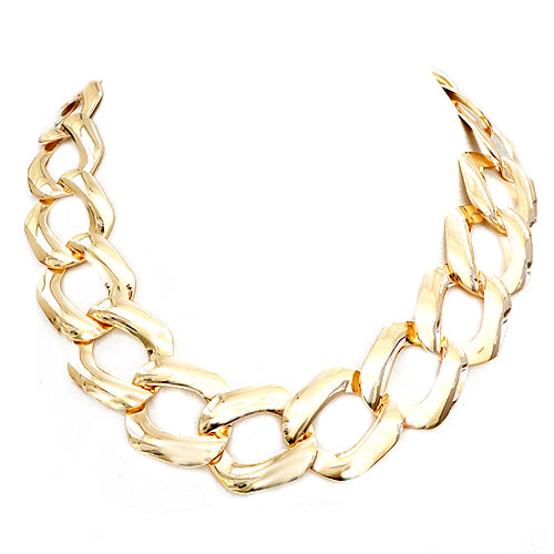 Shiny Gold Square Link Gold Chain Necklace