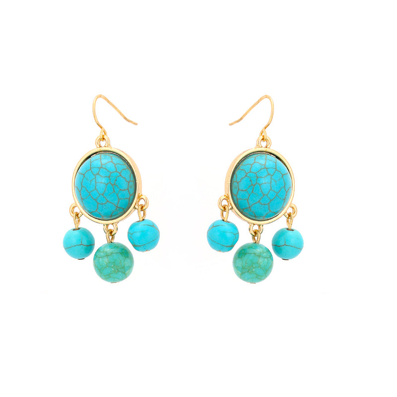 Gold-Tone Turquoise Earrings
