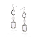 Gold-Tone White Crystal Earrings