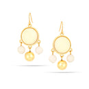 Gold-Tone Metal Cream Earrings