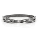 Hematite  And Crystal Hinged Bracelets