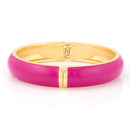 Gold-Tone Fuchsia Hinged Bracelets
