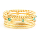 Gold-Tone Aqua Blue Set Of 7 Bangles