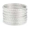 Silver-Tone Set Of 24 Bangles