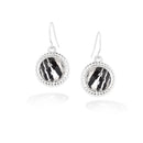 Silver-Tone Metal Zebra Tone Metal Round Earrings