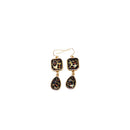 Cheetah animal print square and teardrop earrings