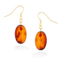 Gold-Tone Orange Oval Earrings