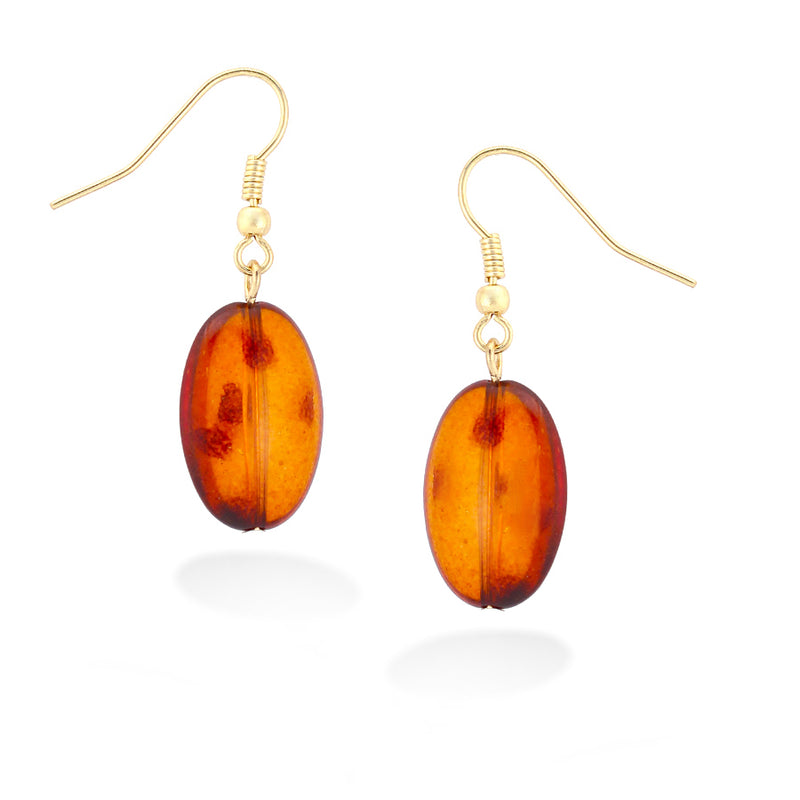 Gold-Tone Orange Oval Earrings