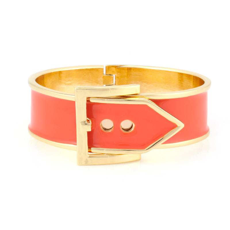 Gold-Tone Coral Buckle Hinged Bracelets