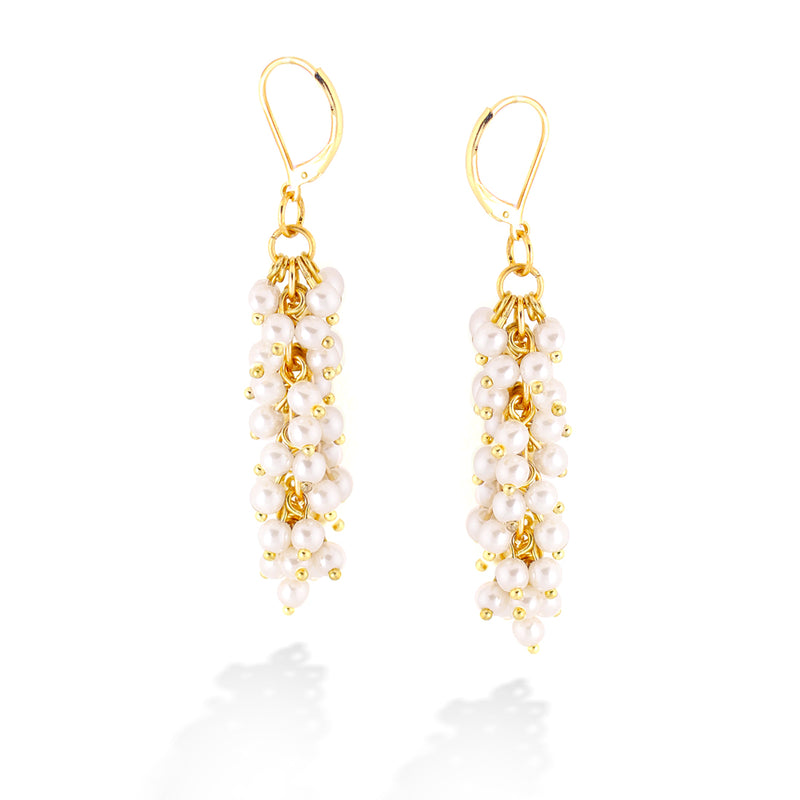 Gold-Tone Pearl Beads Earrings