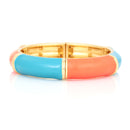 Gold Plated Turquoise And Coral Stretch Bracelet