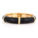 Gold Plated Black Hinged Bracelet