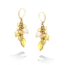 Gold-Tone Metal Pearl And Crystal Earrings