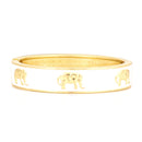 White and gold hinged elephant bracelet
