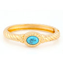 GOLD TURQUOISE HINGED BRACELETS