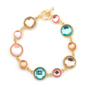 Gold-Tone Metal Multi Color Crystal Bracelets