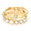 Gold-Tone Metal Crystal 3 Pcs Bracelets