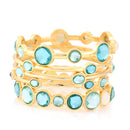 Gold-Tone Metal Mint Crystal Set Of 5 Bangles
