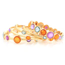 Gold-Tone Metal Multi Color Crystal Bangles