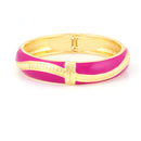 Gold-Tone Fuchsia Hinged Bracelets
