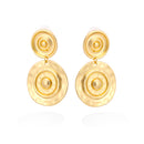 Gold-Tone Metal Round Earrings