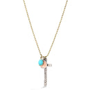 Gold Oxide  Cross Charm Necklace