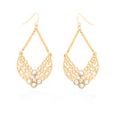 Gold-Tone Filigree Crystal Earrings
