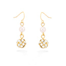 Gold-Tone Crystal Pearl Earrings