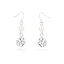 Silver-Tone  Crystal Pearl Earrings