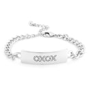 Rhodium-Tone Metal Rectangle Crystal  Bracelets