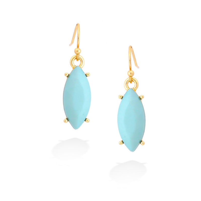 Gold-Tone Faceted Mint Earrings