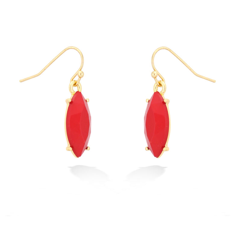 Gold-Tone Red Facetet Darrings