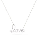 Rhodium-Tone Metal Love Necklace
