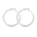 Silver-Tone Steel Post Hoop Earrings