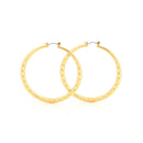 Gold-Tone Steel Post Hoop Earrings