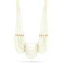 Gold-Tone Metal White Pearl Necklace