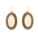 Gold-Tone Metal Ivory Oval Earrings