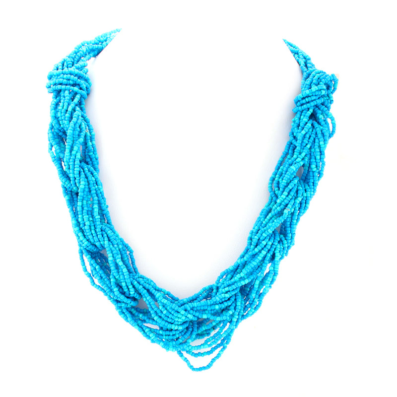Gold-Tone Turquoise Sead Bead Necklace