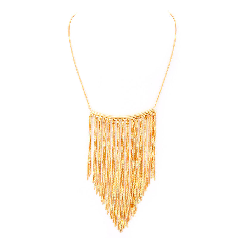 Gold-Tone Metal Multi Layered Chain Necklace