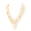 Gold Tone White And Cream Sead Bead Necklace