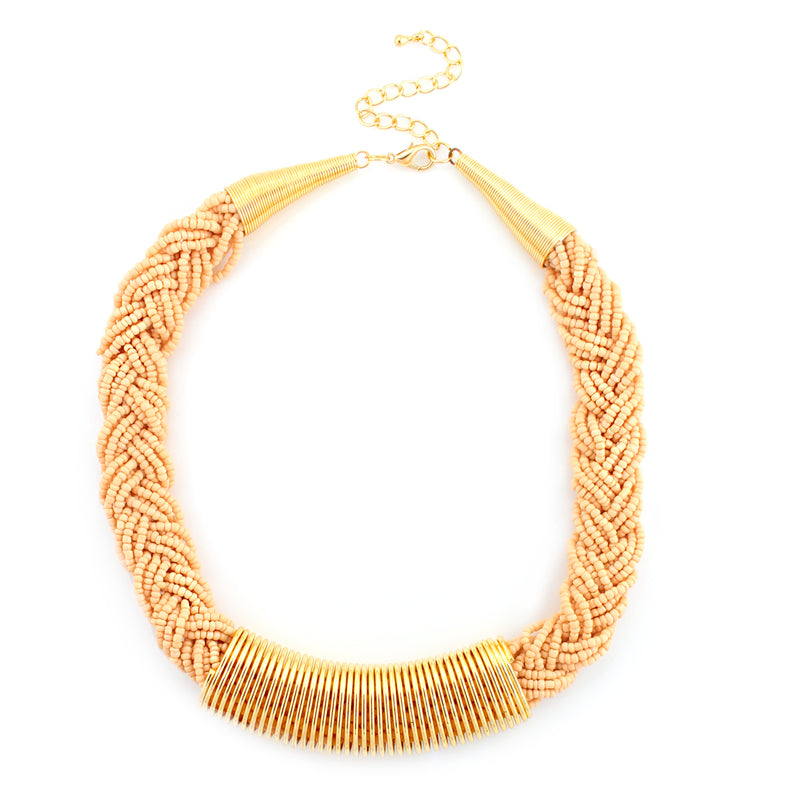 Gold-Tone Metal Sead Bead Necklace