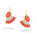 Gold-Tone Metal  Cristal Coral Earrings