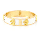 Gold-Tone Horse White Hinged Bracelets