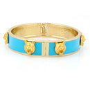 Gold-Tone Wolf Mint Hinged Bracelets