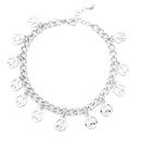 Rhodium-Tone,Metal,Anklet