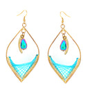Gold-Tone Metal Rainbow Bead Earrings