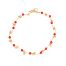 Gold Plated Red Color Anklet