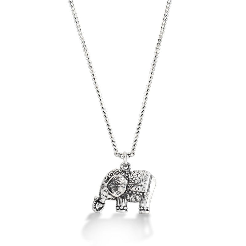 Silver Plated Elephant Chain Necklace