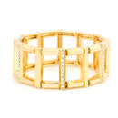 Gold Tone Metal With Small Crystal Bracelets