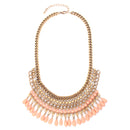 GOLD-CORAL ETHNIC CLEOPATRA NECKLACE